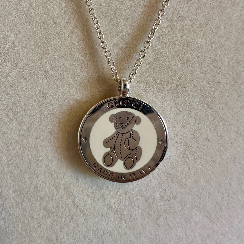 Gucci Teddy Bear .925 Silver Pendant Necklace - Picture 6 of 8